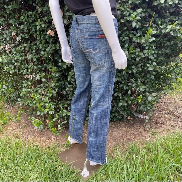 7 FAMK Bootcut Low Rise Mildly Distressed Jeans - Picture 4 of 14